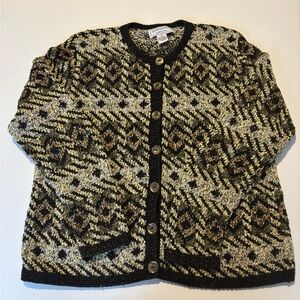 South Cotton Hand knit cardigan sweater medium